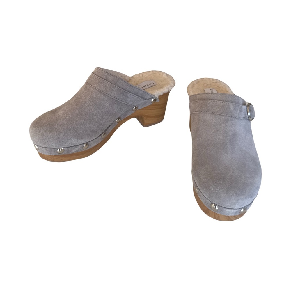 Gray Suede Clogs Chinese Laundry 6